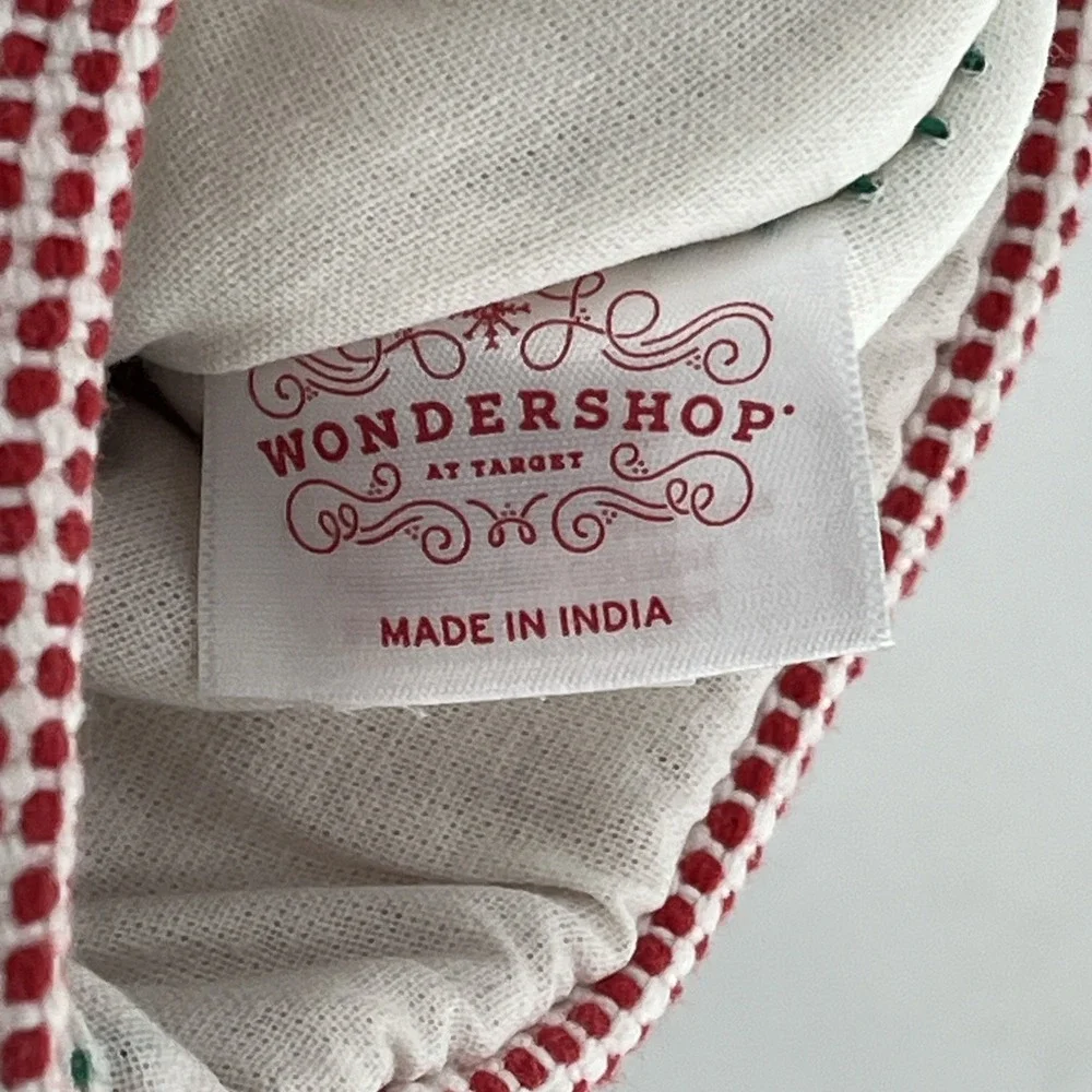Rare Target Wondershop Christmas Stocking Woven Stitched Striped Poms Tassel 21